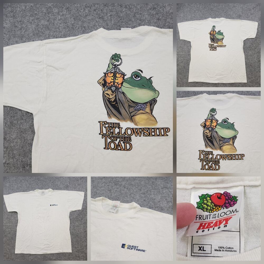 VTG Quest Software T Shirt Mens XL Fellowship Of The Toad LOTRβ Graphic Computer